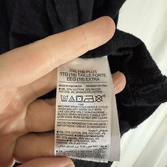 Old Navy Cardigan Girls XXL 18 Plus Black Open Front Cotton Blend Long Sleeve - Picture 5 of 9